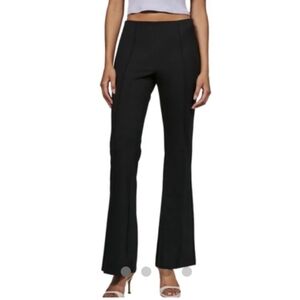 7 Diamonds Rev Ribbed Flare Pants Black Center Seams Sz. L Euc